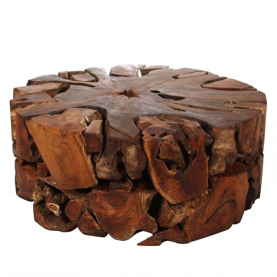 Altıncı cadde puzzle yuvarlak kök sehpa 100 cm teakpy ...